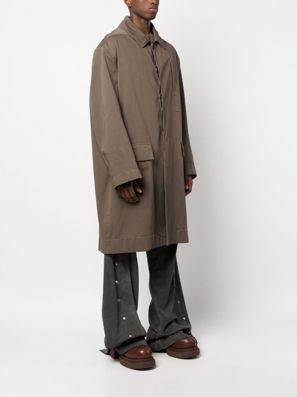 Jumbo Mac buttoned raincoat - 3