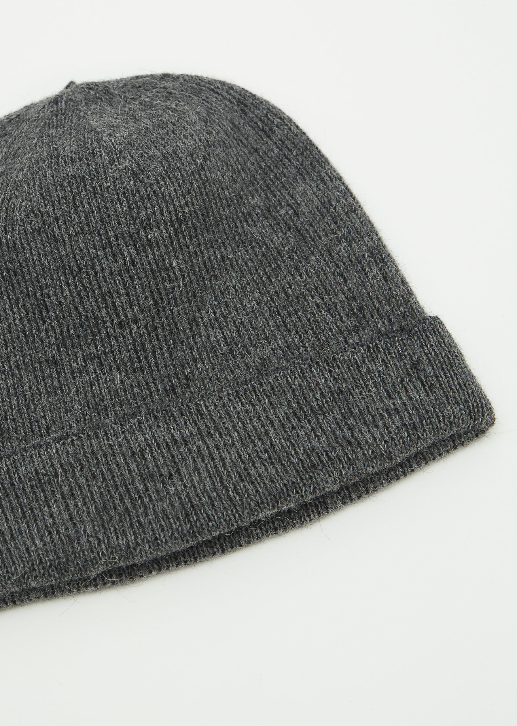 Wool-Alpaca Globe Knit Beanie — Grey/Black - 3