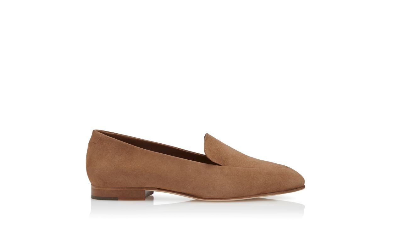 Light Brown Suede Loafers - 1