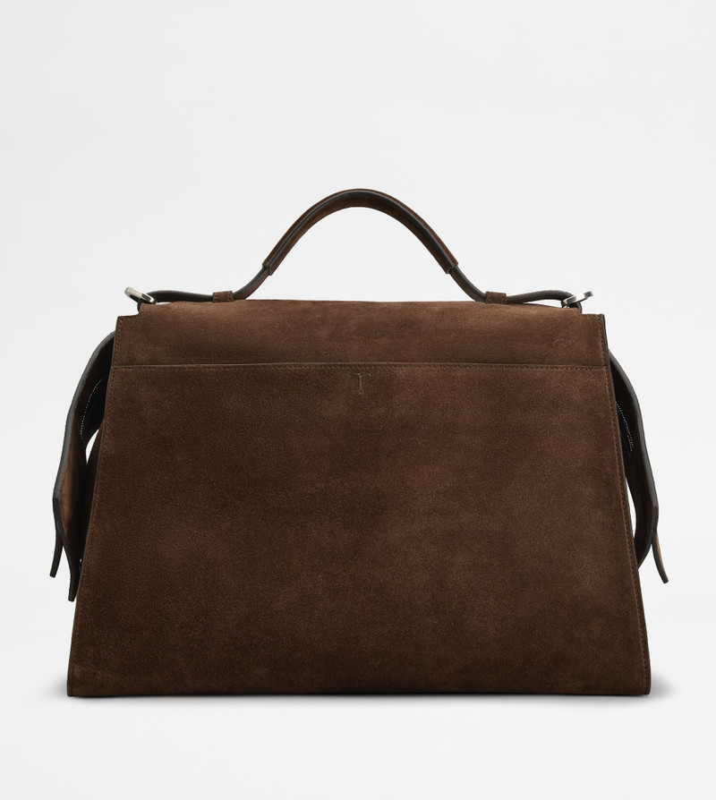 TOD'S WAVE BAG IN SUEDE LARGE - BROWN 4