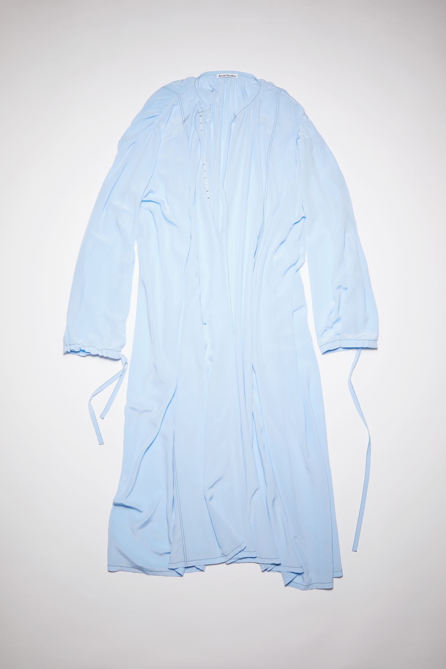 Crepe de chine dress - Sky blue - 4
