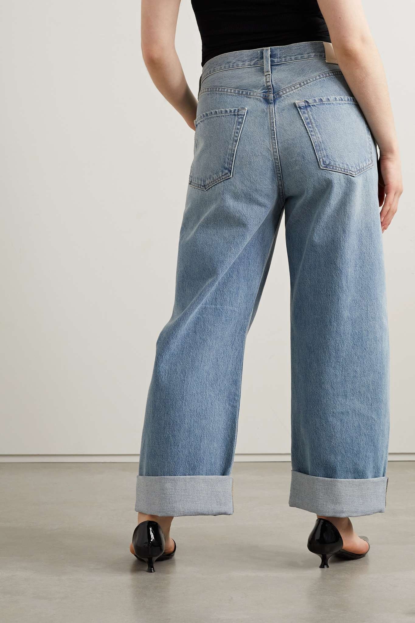 Ayla Baggy high-rise wide-leg organic jeans Light blue - 4