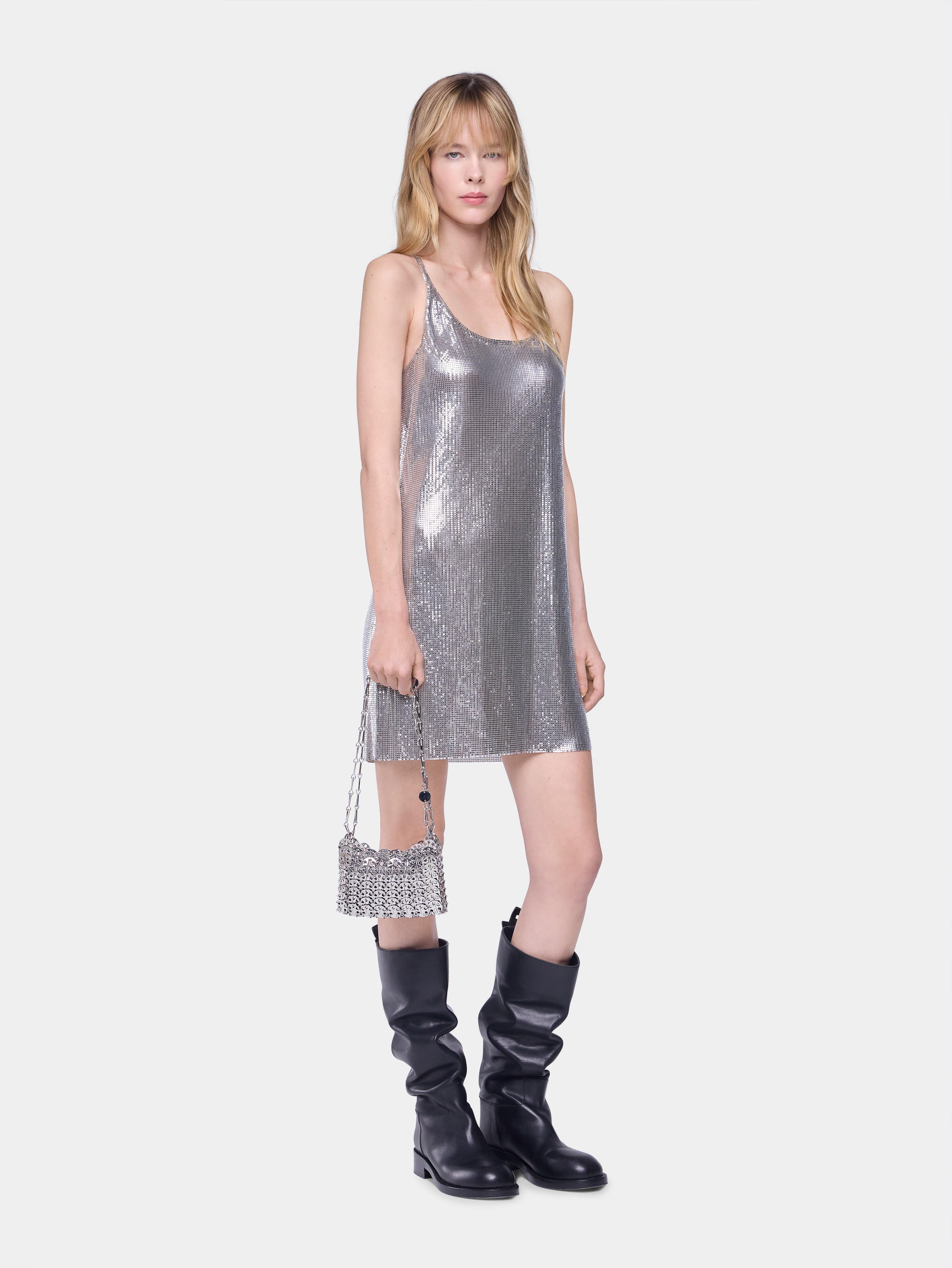 MINI TANK TOP DRESS IN MESH - 2