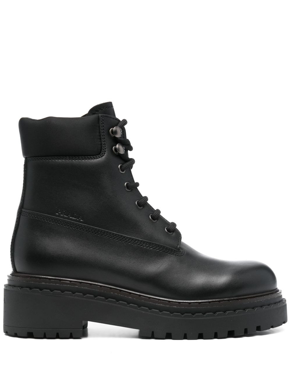 leather combat boots - 1
