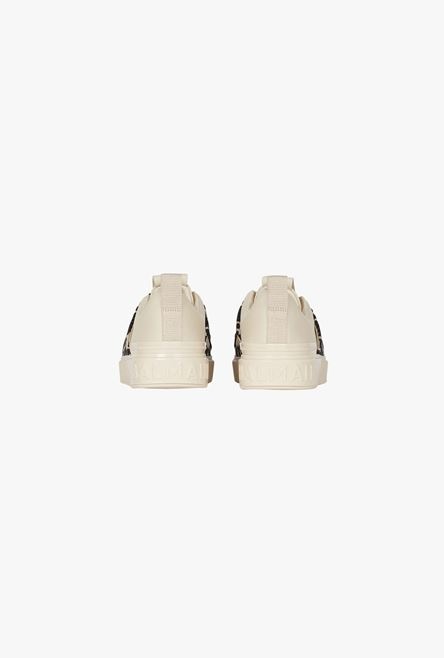 White leather B-Court sneakers with bicolor jacquard bands - 3