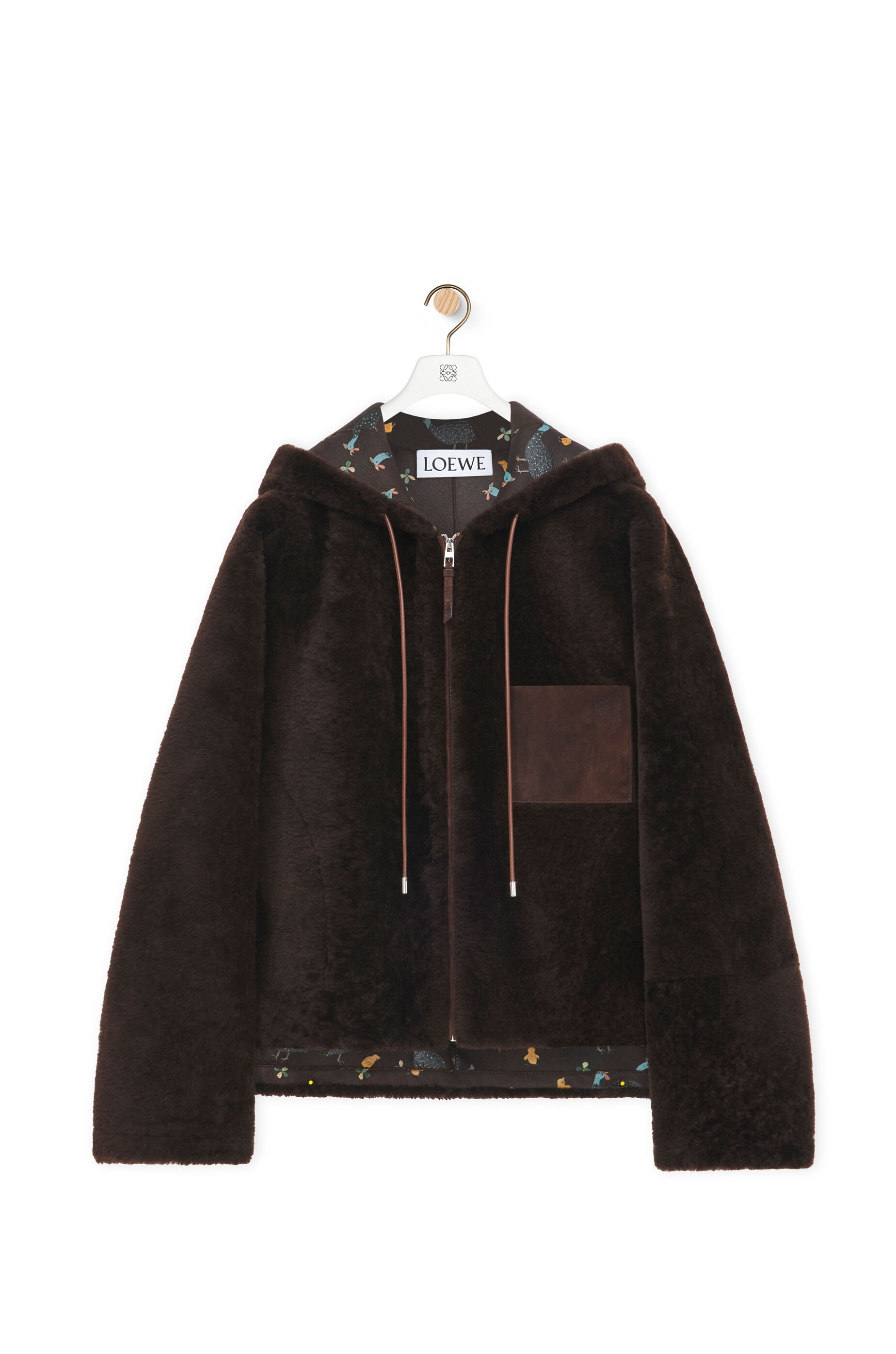 Hooded jacket in shearling - 1