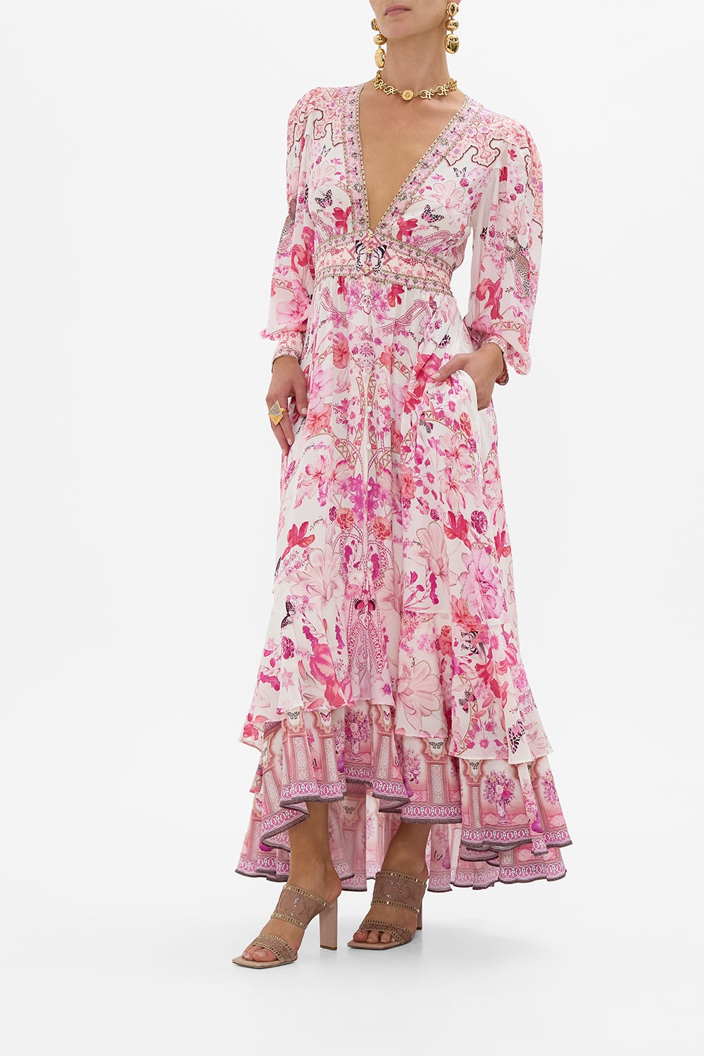 LONG BUTTON FRONT DRESS - 4