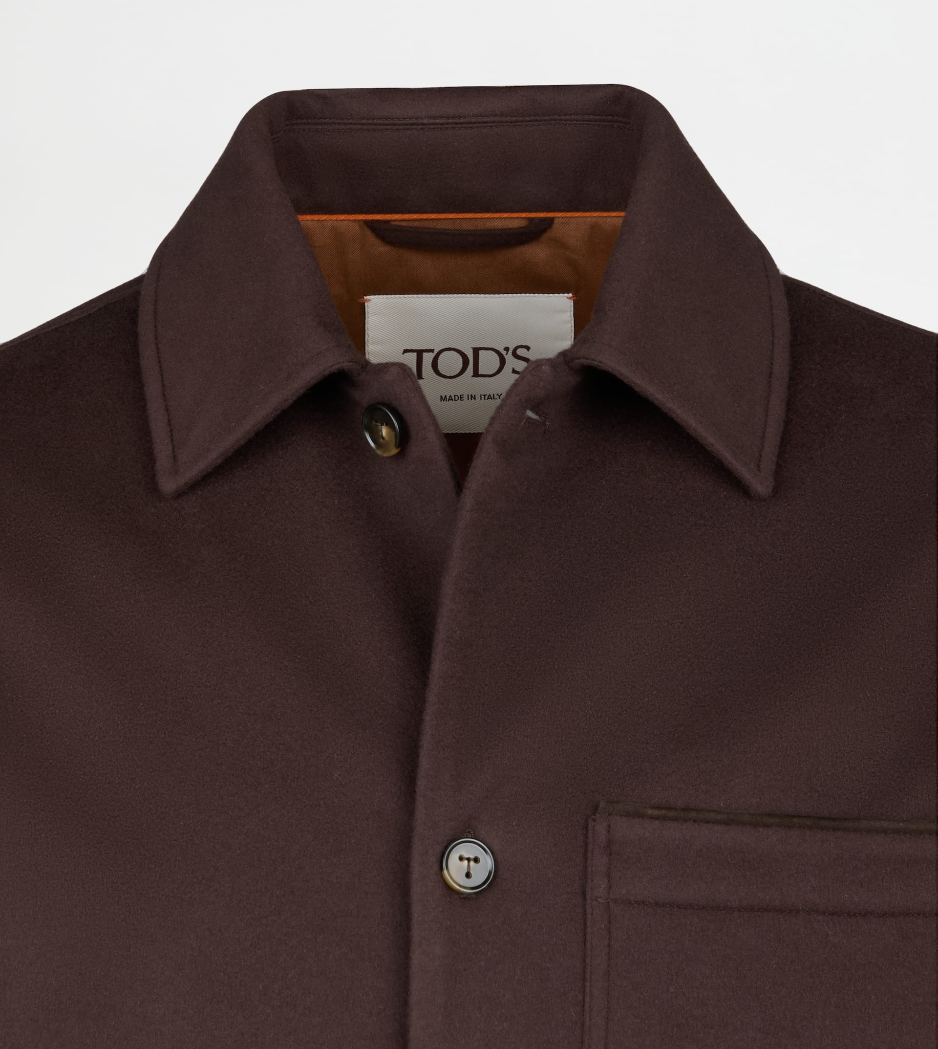 SPIGA SHIRT JACKET IN WOOL DRAP - BROWN - 2