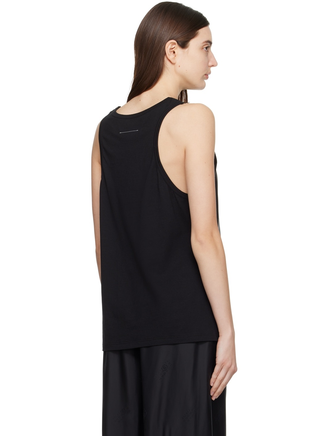 Black Raw Edge Tank Top - 3