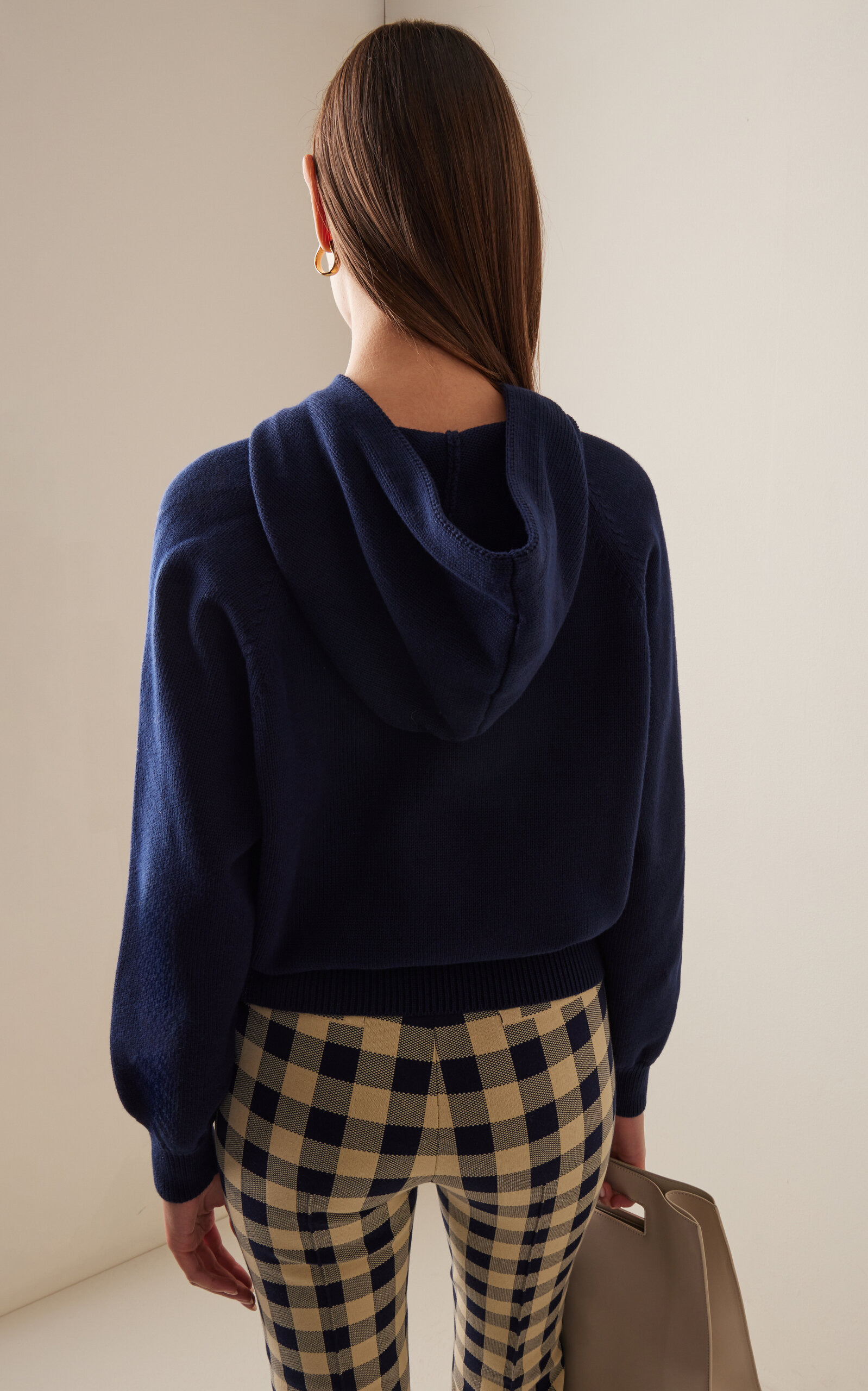 Park Hooded Knit Cotton Sweater navy - 4