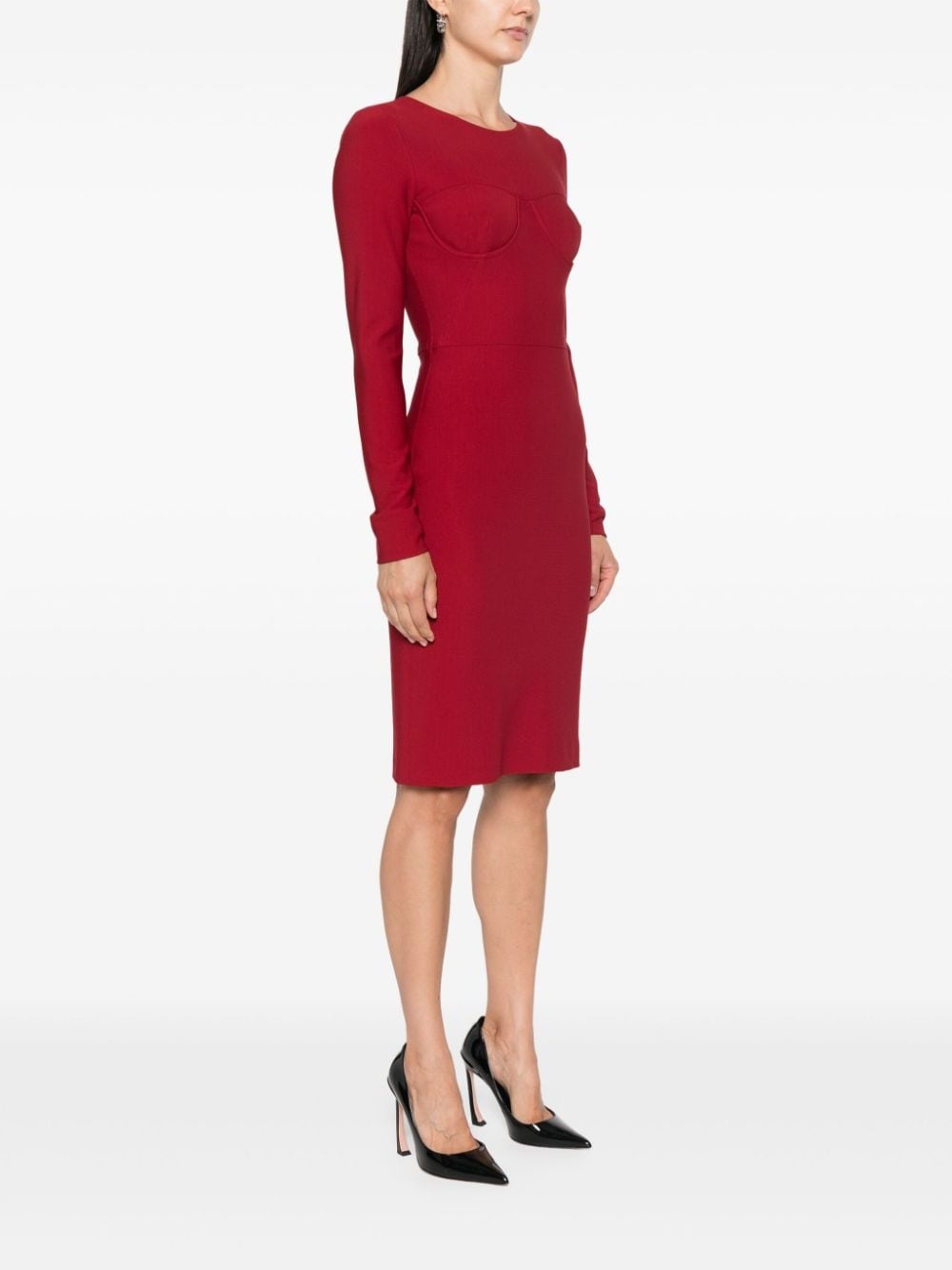 bra-pattern jersey midi dress - 3