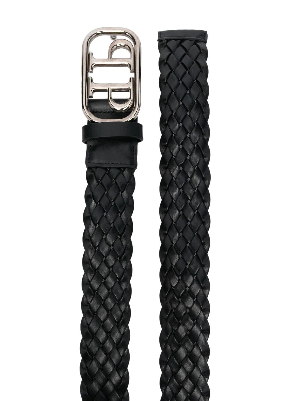 braided logo buckle belt - 2