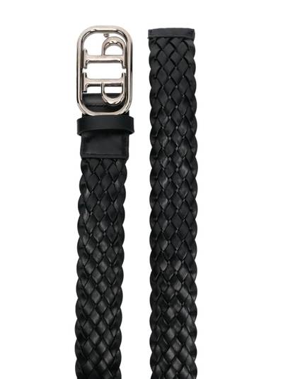 PHILIPP PLEIN braided logo buckle belt outlook