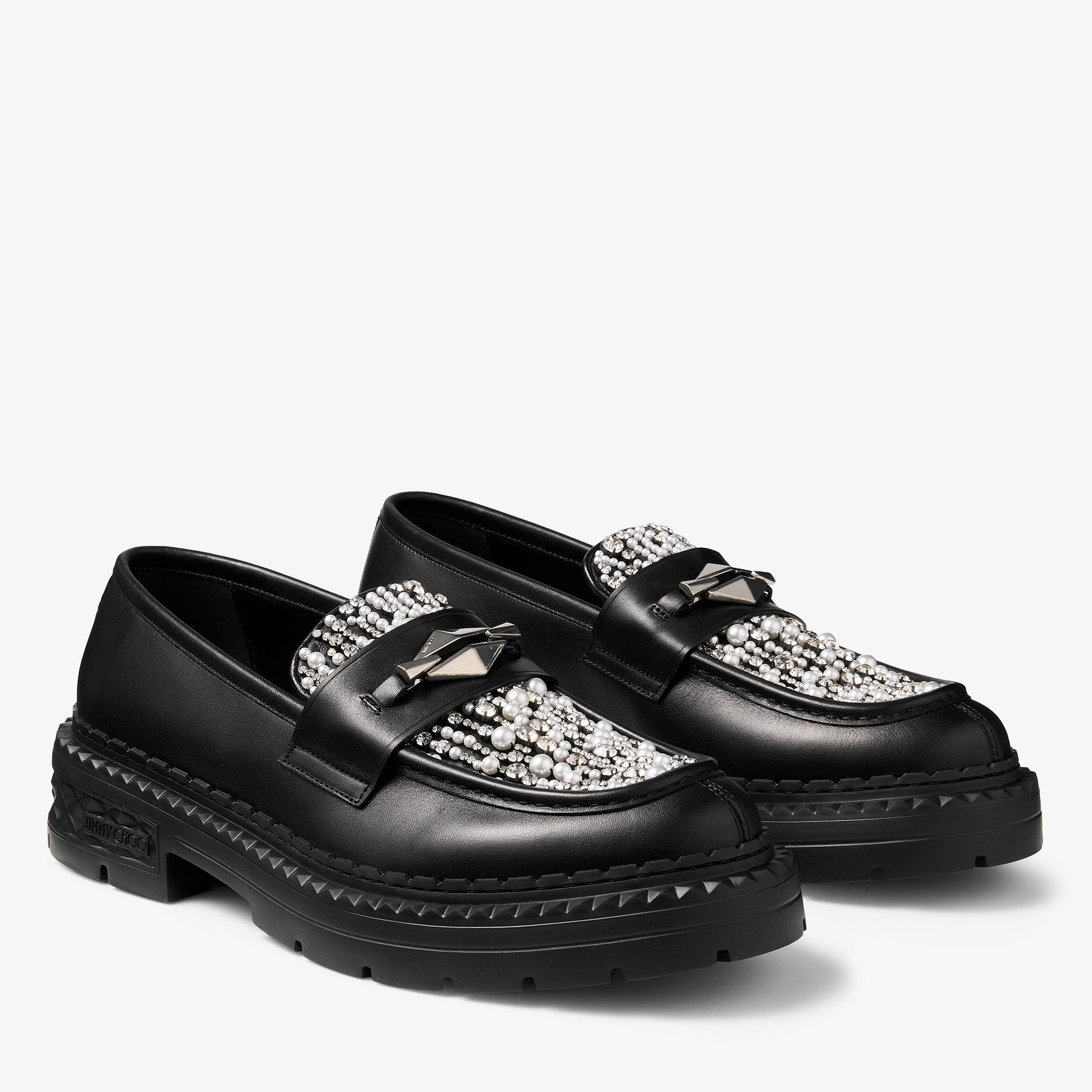 Marlow Diamond/M
Black Leather Pearl Shoes - 2