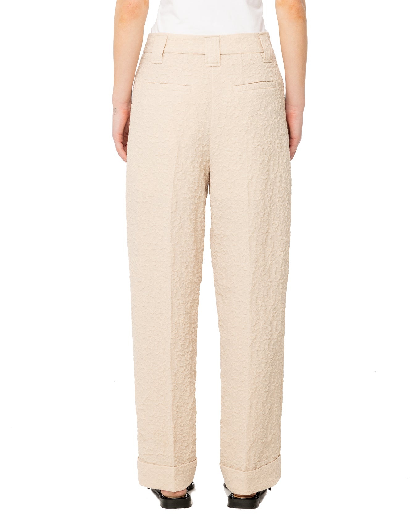 Textured Suiting Mid Waist Pants - 4