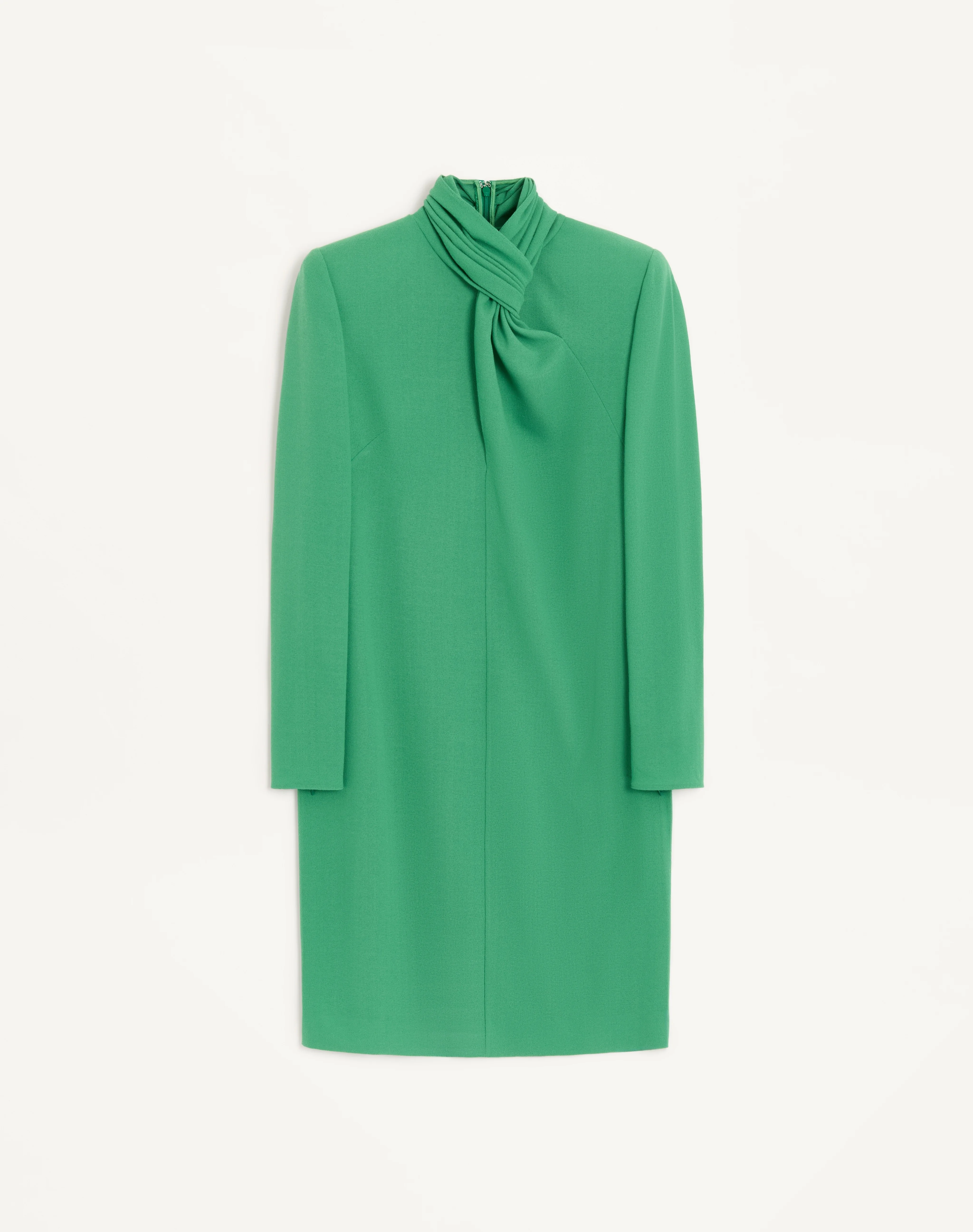 SHORT DRESS IN CRISPY LIGHT WOOL - 1