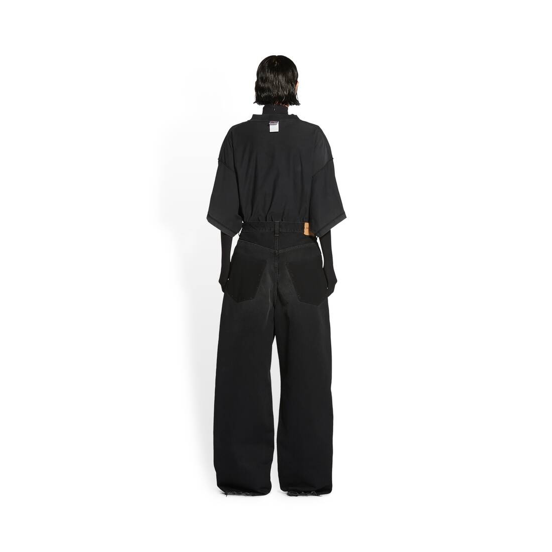 patched pockets baggy jeans - 6