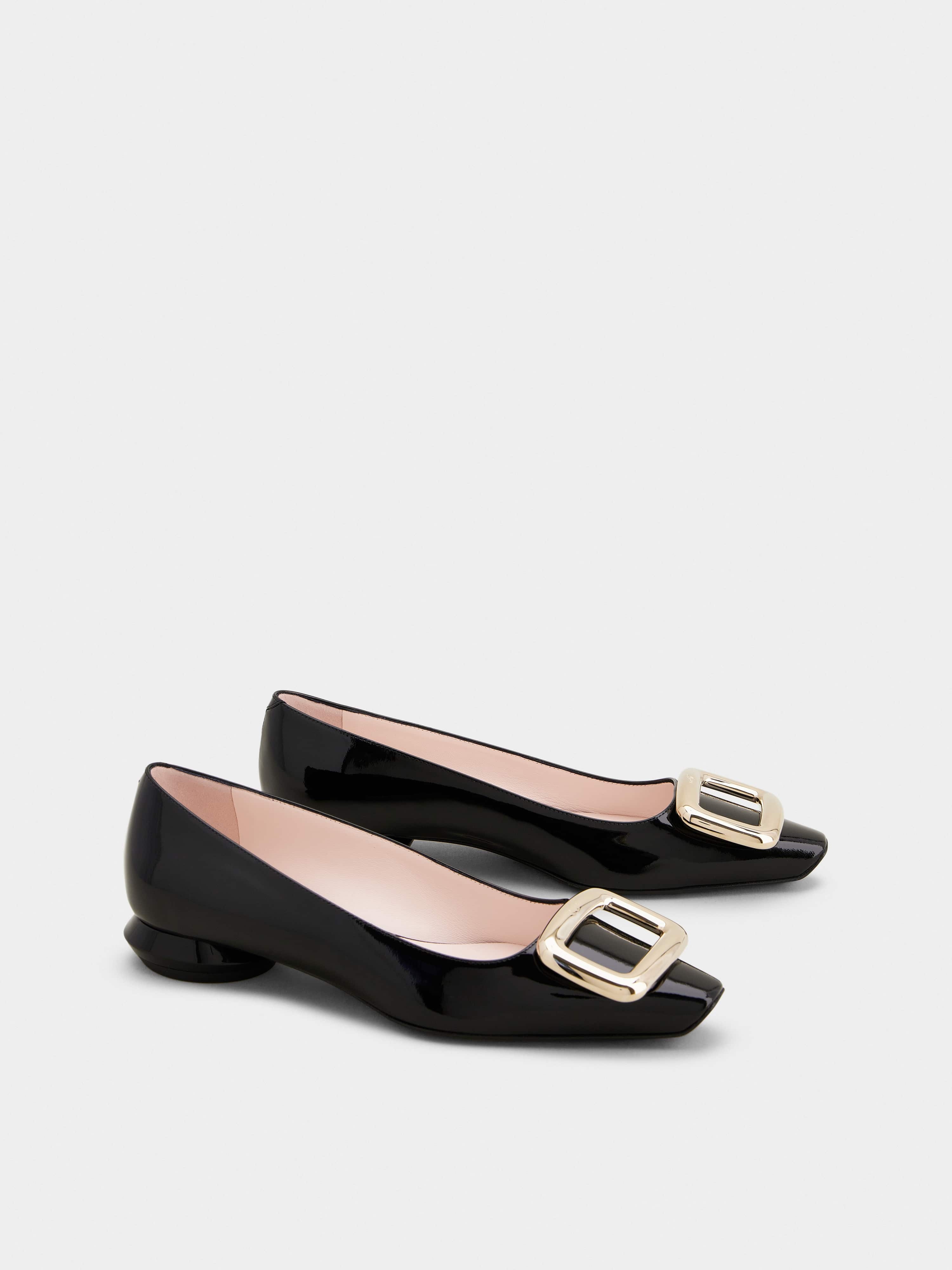 Viv' Choc Metal Buckle Ballerinas in Patent Leather - 2