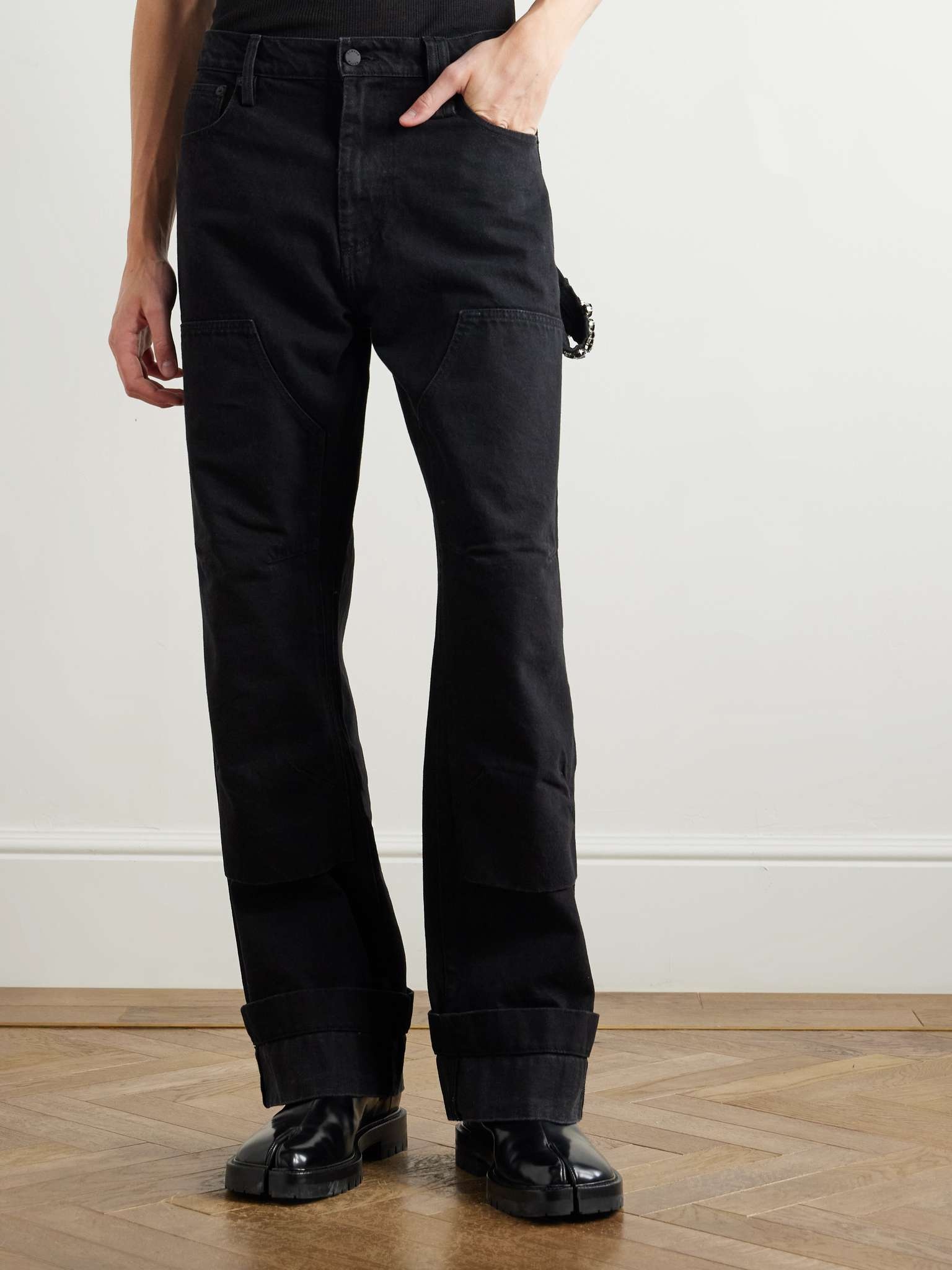 Wide-Leg Crystal-Embellished Jeans - 3