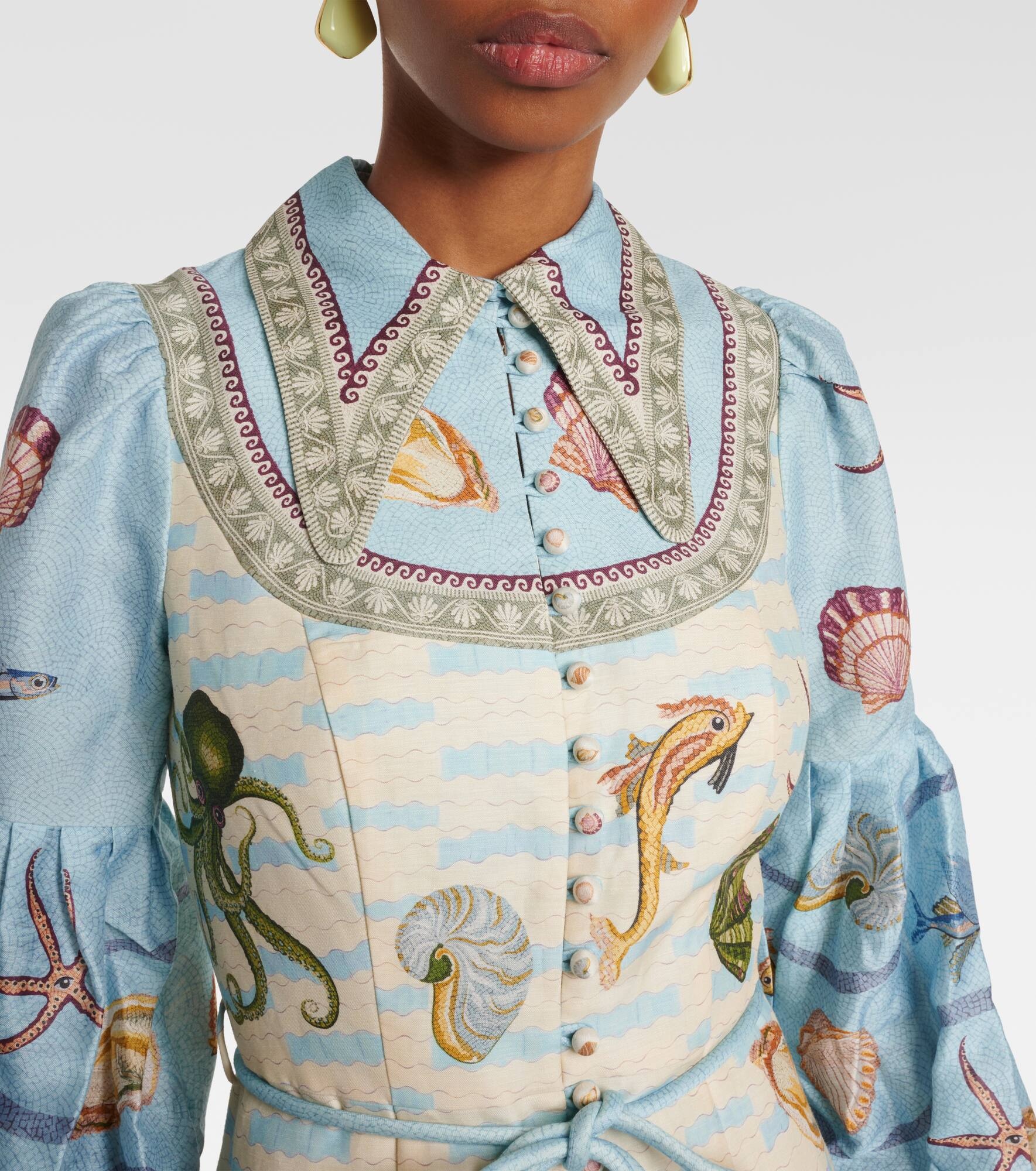 Bath House linen-blend shirtdress - 4