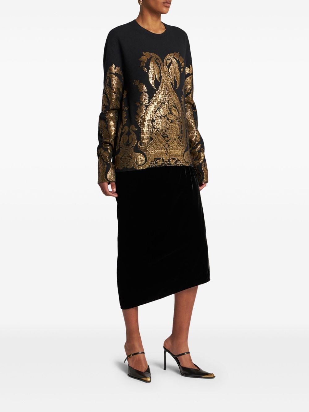 metallic-print jumper - 2