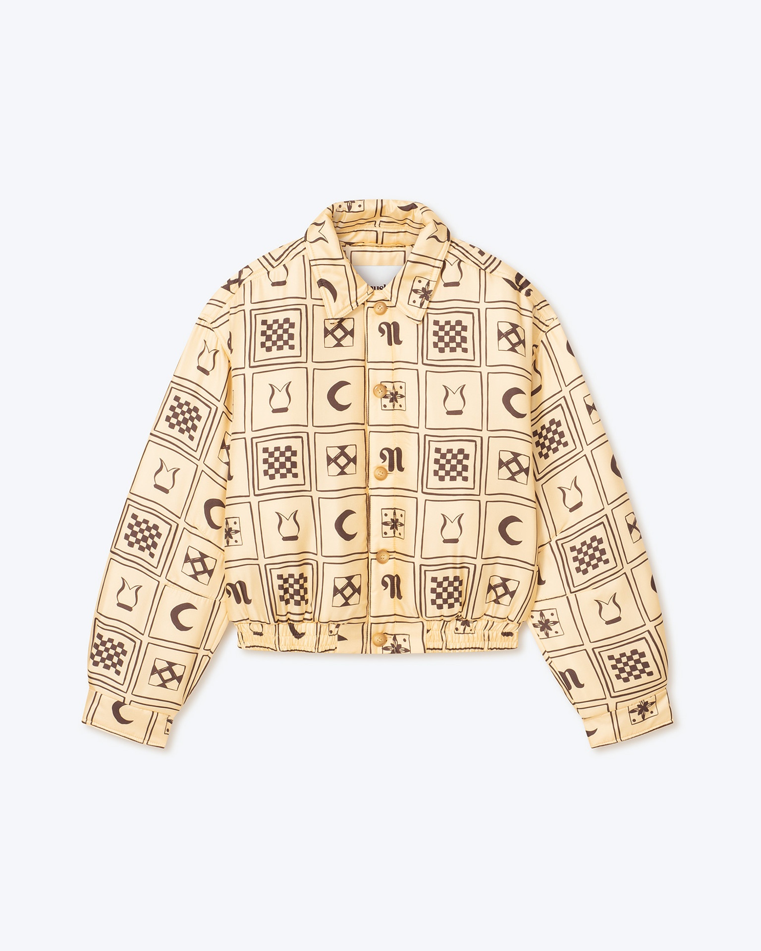 GINO - Printed silk-twill jacket - Apricot - 1