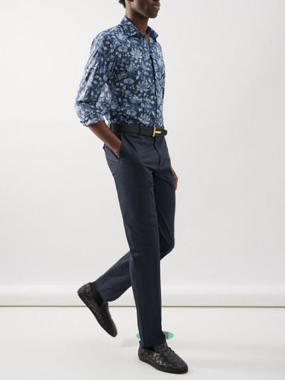 Etro Cotton-blend slim-leg trousers outlook