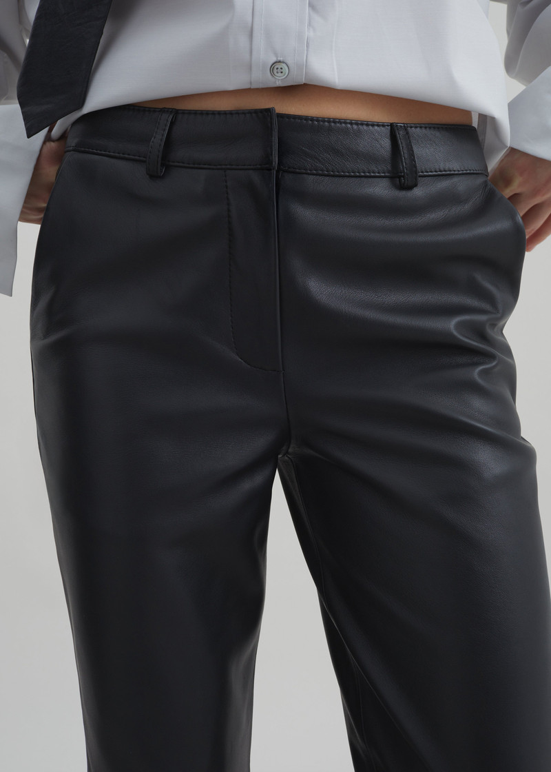 Lior Leather Capri Pants - Black 6
