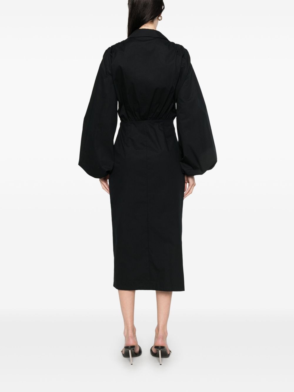 floral-appliqué midi dress - 4
