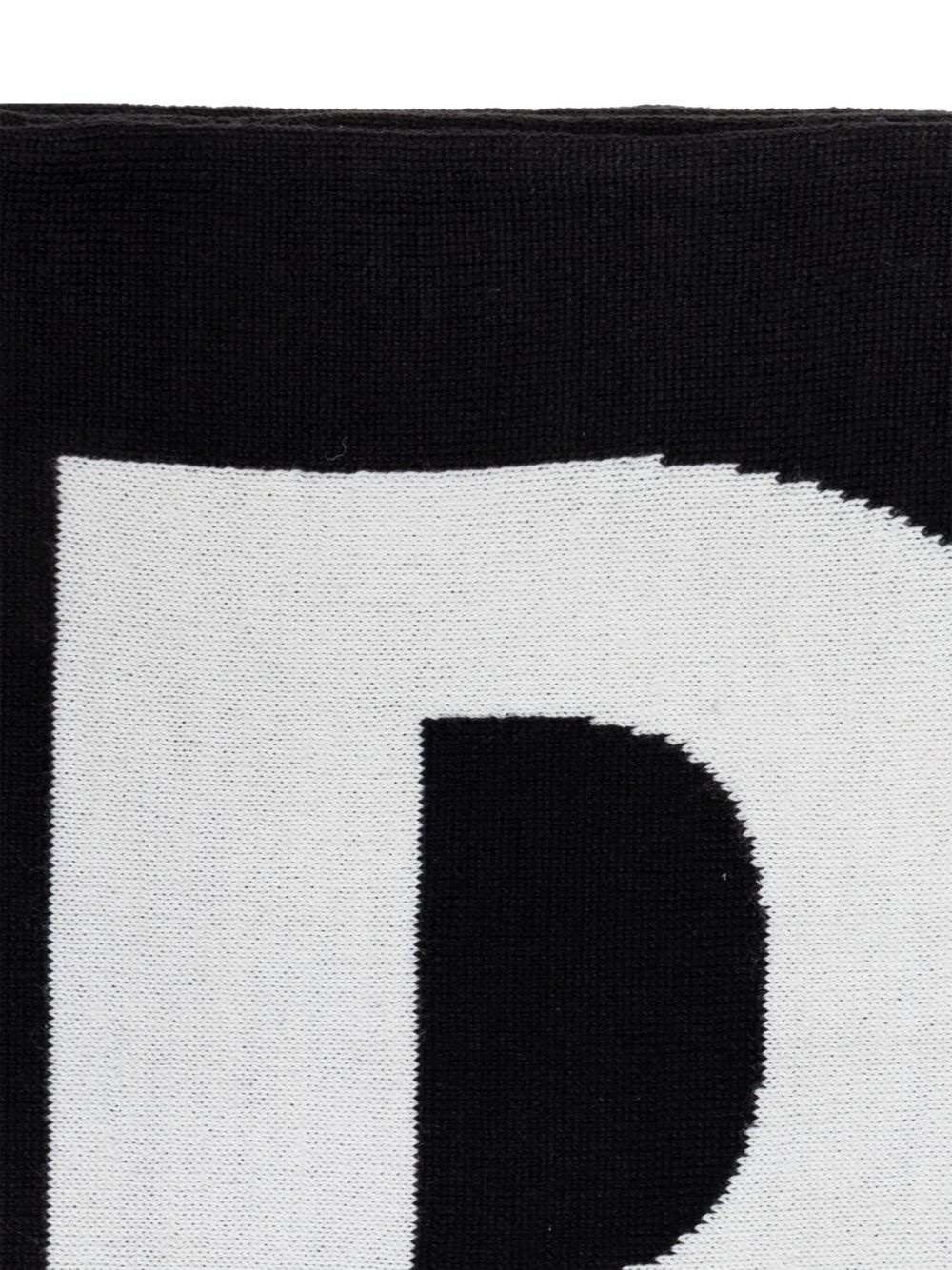 logo-embellished knitted scarf - 2