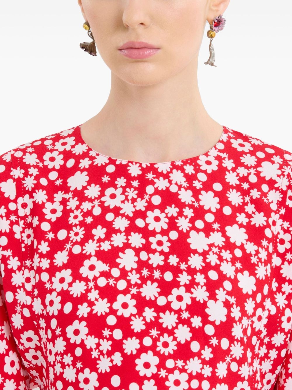 floral-print midi dress - 5