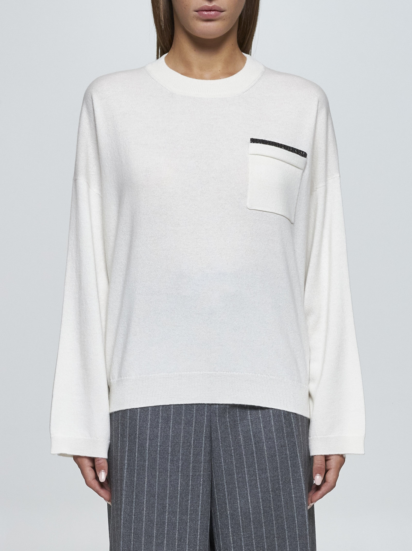 Chest pocket cashmere sweater - 3