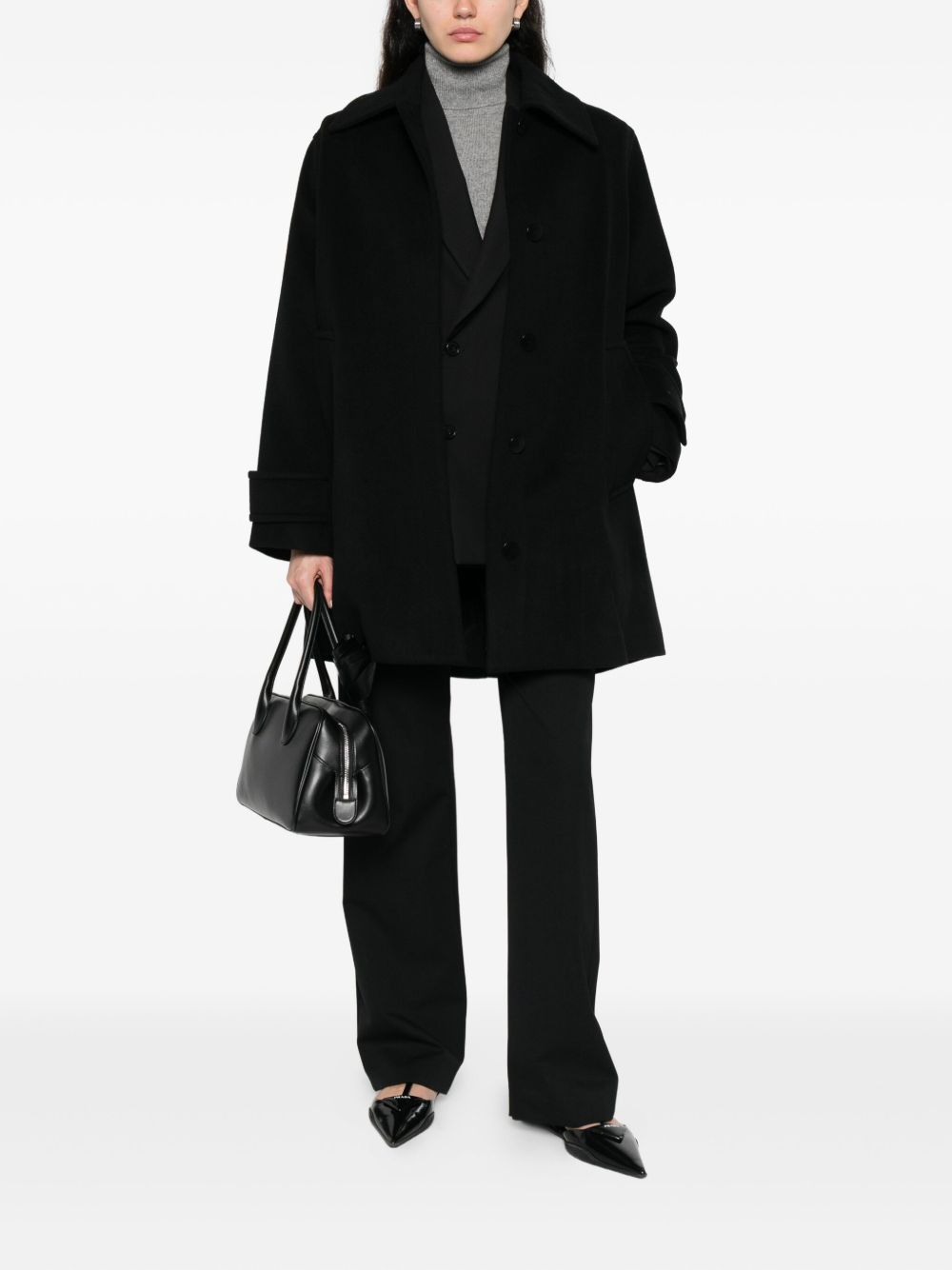 buttoned single-breasted coat - 2