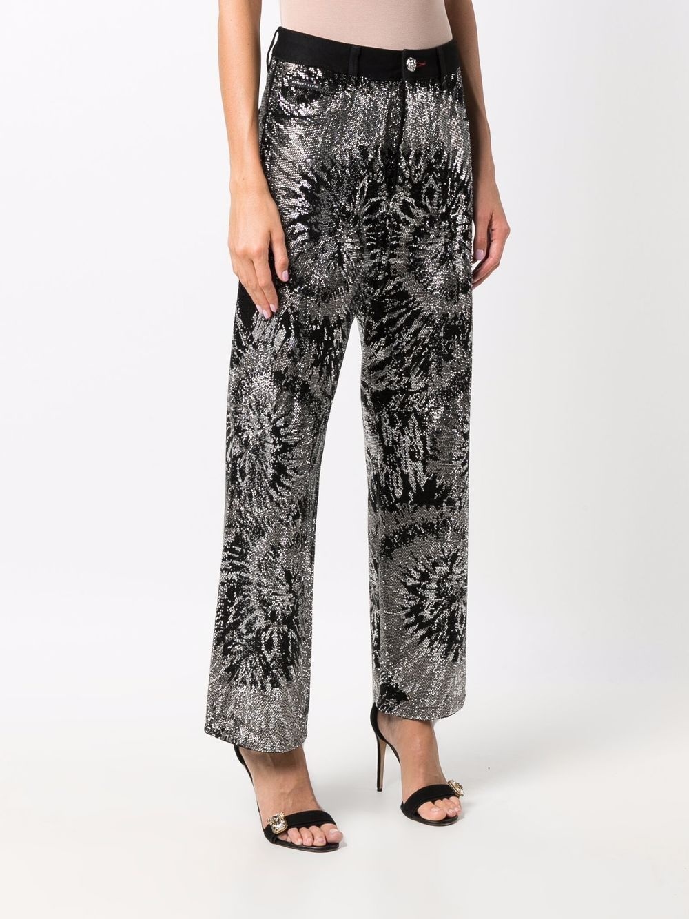 embellished wide-leg jeans - 3