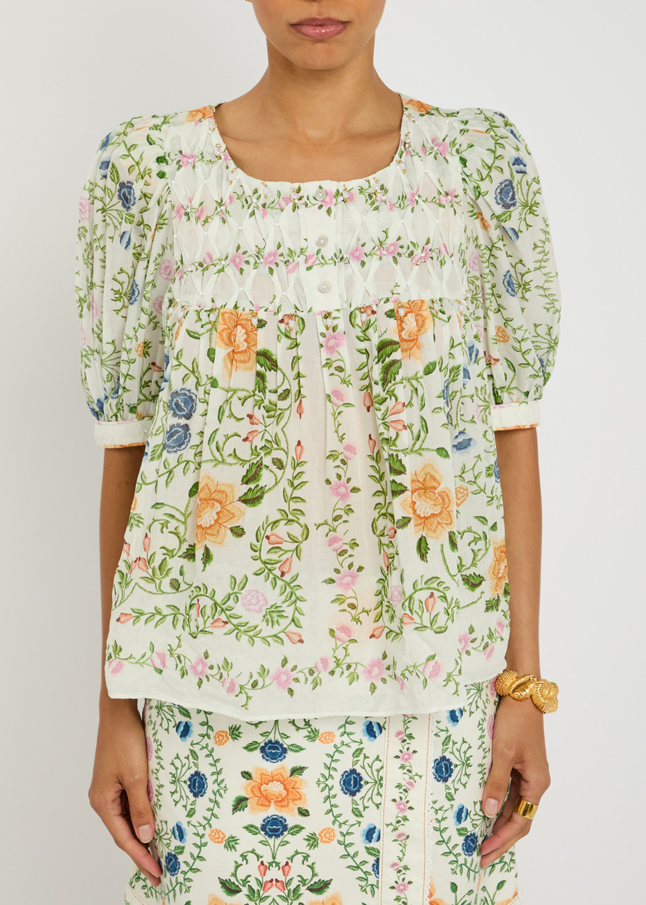 Farm Rio Folk Floral-print Cotton Blouse - 2