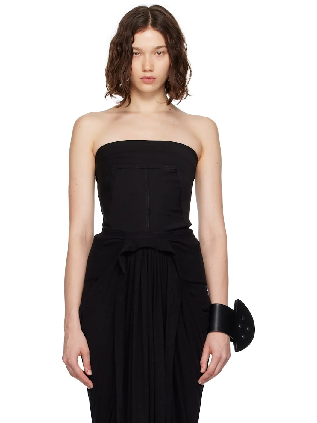 Black Concordians Wool Bustier Top - 1