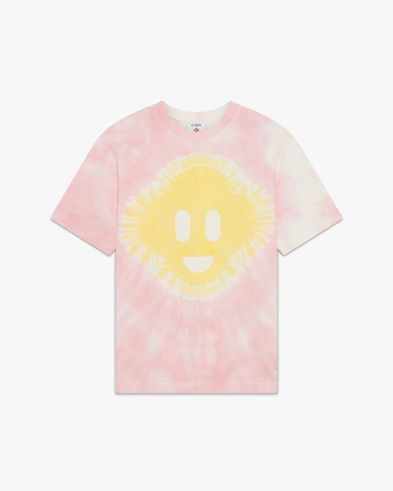 Pink Tie Dye Oversized CC Smile Short Sleeve T-Shirt | Casablanca Paris - 1