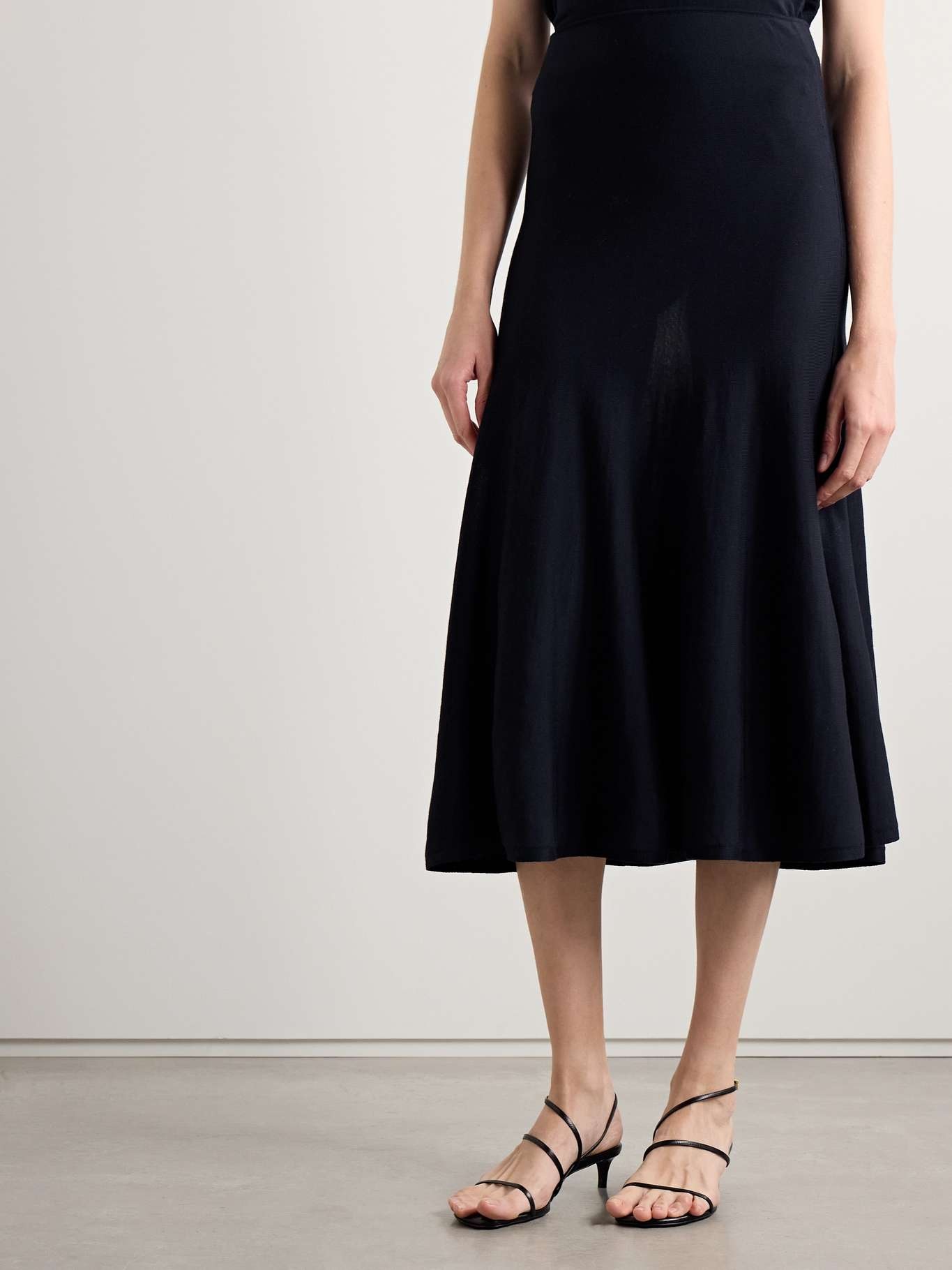 Mayu wool-blend midi skirt Midnight blue - 3