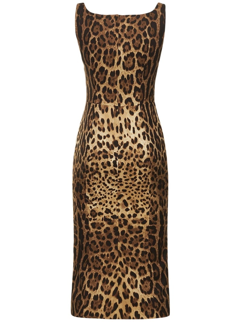 Leopard print charmeuse midi dress - 5