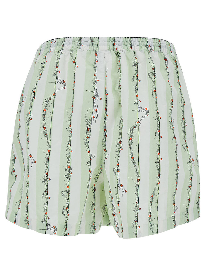 Bottega Veneta Bottega Veneta Men Green Shorts With All-Over Divers Print In Polyamide Man outlook