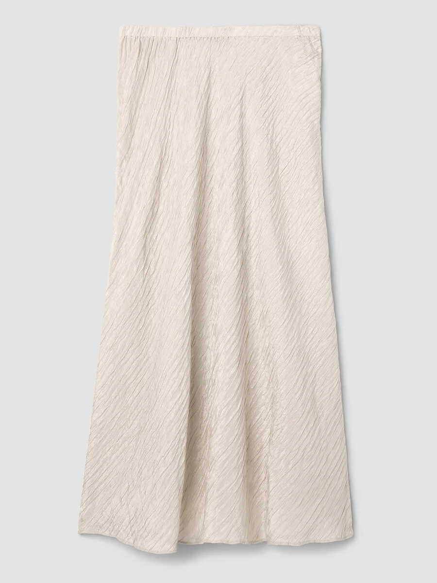 Textured Silk Jacquard Bias Skirt - 1