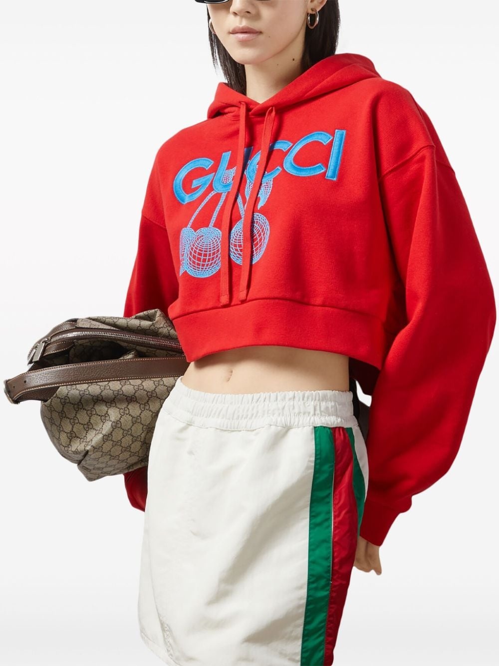 logo-embroidered cotton hoodie - 3