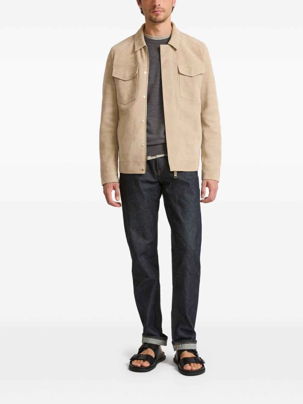 velour leather jacket - 2