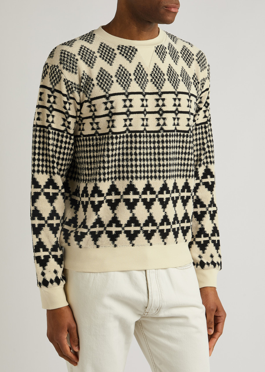 Patterned-jacquard terry sweatshirt - 2