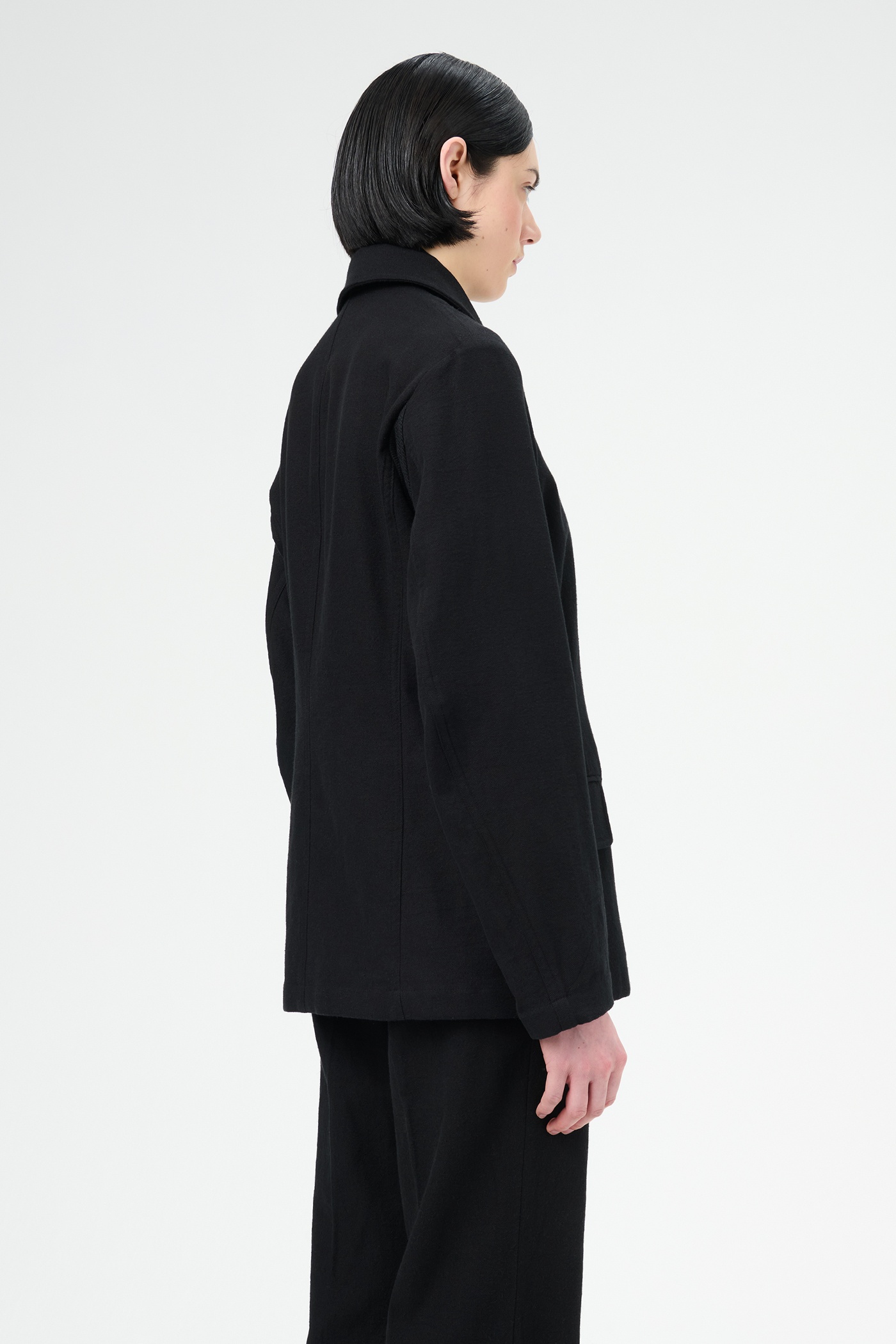 Sweep Blazer Draping Black Canvas - 6