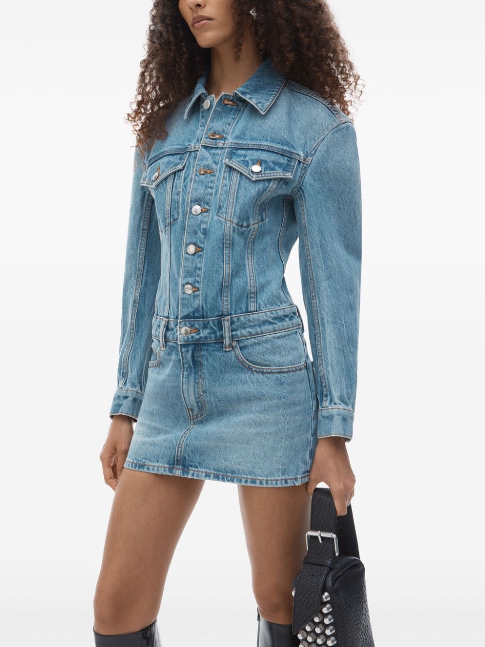 drop-shoulder mini dress - 4