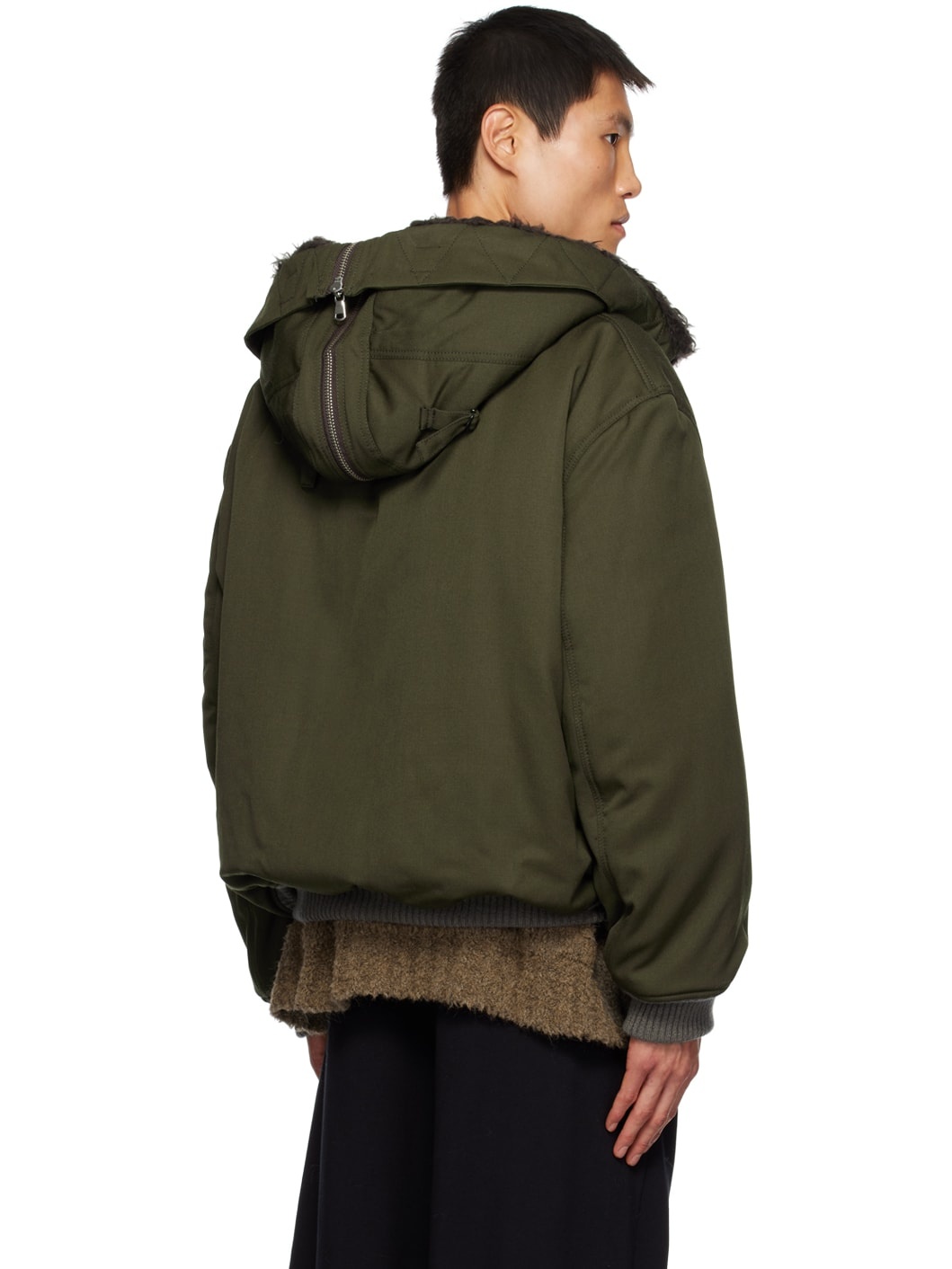 Green Hooded Bomber Jacket - 3