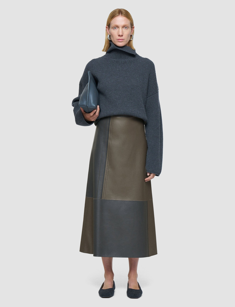 JOSEPH Cezanne Overlay Nappa Leather Skirt outlook