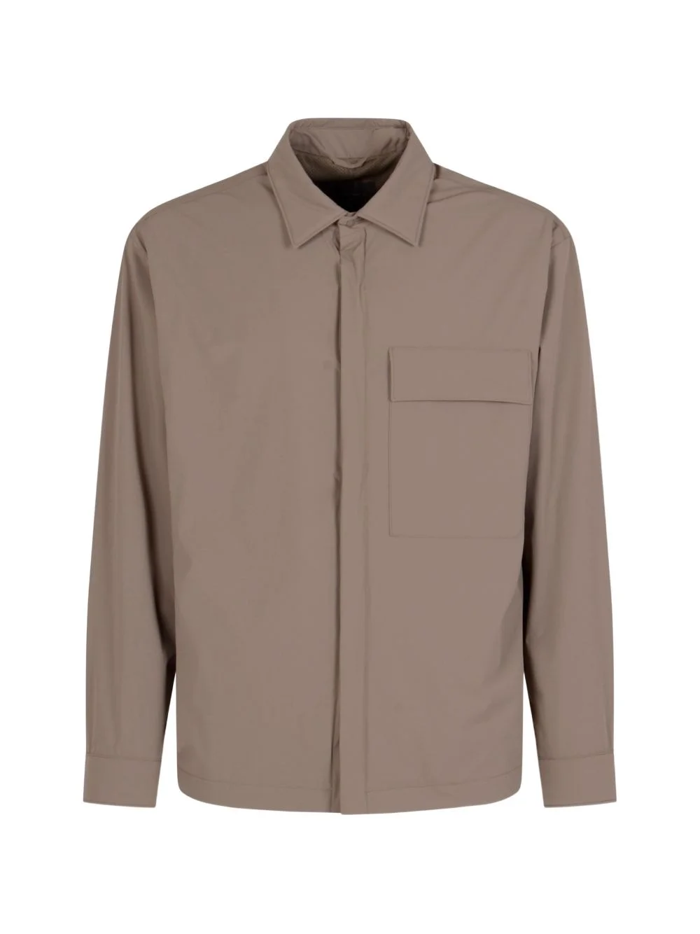 logo-plaque flap-pocket shirt - 1