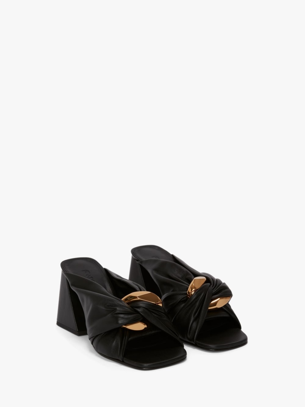 TWISTED CHAIN LEATHER MULES - 2